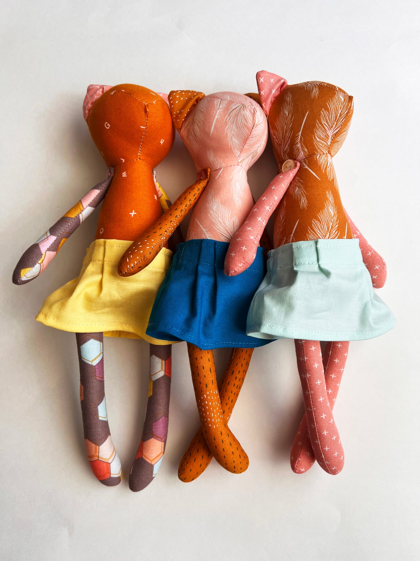 Kitty Cat Doll, Mini - Pumpkin & Pink