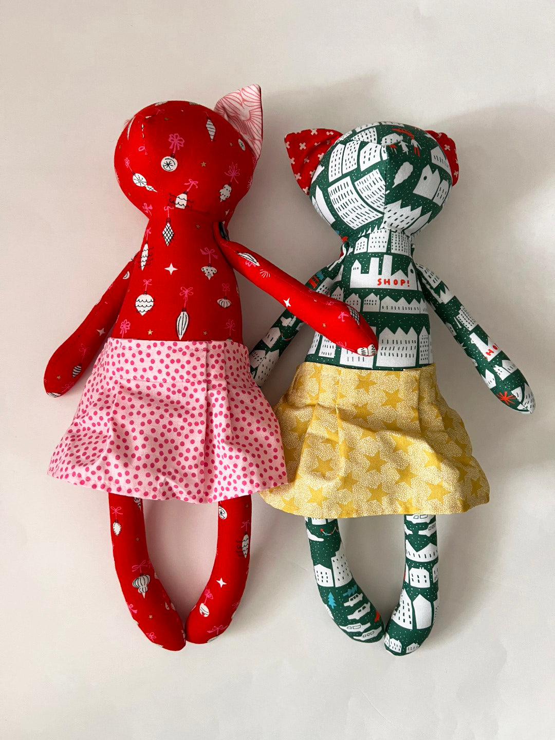 Kitty Cat Doll - Red & Green