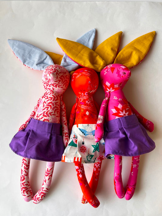 Bunny Rabbit Doll - Poinsettia